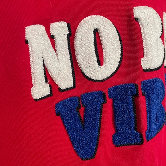Red Kids /Boys Zara Hoodie with 'No Bad Vibes' Design - Picture 11 of 12